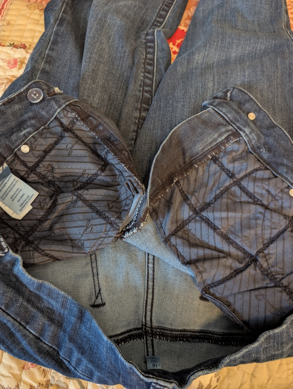 Seven7 Tummyless High Rise Jeans, 16, Straight Leg, Dark Blue, 33" Inseam, NWOT - Picture 7 of 9